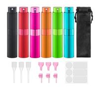 Lulupack Travel Perfume Bottle Refillable - Cologne Spray Atomizer Mini - Small Travel Size Empty Sprayer for Refill Sample Container - Portable Fragrance Decant Dispenser for Women Men 8ml 6PCS Pink