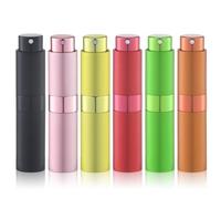 Lulupack Travel Perfume Bottle Refillable - Cologne Spray Atomizer Mini - Small Travel Size Empty Sprayer for Refill Sample Container - Portable Fragrance Decant Dispenser for Women Men 8ml 6PCS Red