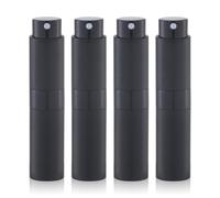 Lulupack Travel Perfume Bottle Refillable - Cologne Spray Atomizer Mini - Small Travel Size Sprayer Empty for Refill Sample Container - Portable Fragrance Decant Dispenser for Men Women 8ml 4PCS Black
