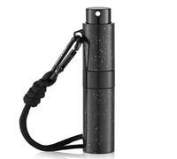 Lulupack Travel Perfume Bottle Refillable - Keychain Cologne Spray Atomizer Mini - Small Travel Size Sprayer Empty Refill Sample Container - Portable Fragrance Decant Dispenser for Men 8ml Black