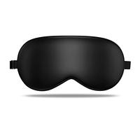 LULUSILK Mulberry Silk Sleep Eye Mask Blindfold with Adjustable Strap, Soft Eye Cover for Women Men Night Sleeping, Travel, Nap(Black)
