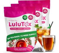 LULUTOX Herbal Wellness Tea, Peach Flavor, 3 Pack x 28 Servings