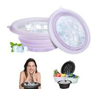 LuluXeti Ice Bath for Facial use,Ice Bath Face Washbowls,Foldable Silicone Wash Basin with Built in Ice Tray,Beauty Tools That Reduce Swelling (Purple)