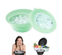 LuluXeti Ice Bath for Facial use,Ice Bath Face Washbowls,Foldable Silicone Wash Basin with Built in Ice Tray,Beauty Tools That Reduce Swelling (Green)