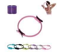 LuluXeti Lightweight Magic Pilates Ring Fitness Circle ,Dual Grip, Inner Thigh Workout, Toning, Fitness & Pelvic Floor Exercise - Yoga Rings (pink)