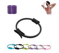 LuluXeti Lightweight Magic Pilates Ring Fitness Circle ,Dual Grip, Inner Thigh Workout, Toning, Fitness & Pelvic Floor Exercise - Yoga Rings (black)