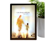 lum inworks Jesus Lamp, 4d LED Christ Frame Light - Jesus Light Lamp Handcrafted Jesus Bedside Lamps Picture, Novelty Lighting Decor for Christmas Altar Bedside Nursery Prayer Baptism