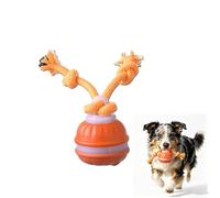 Lum1Na5al Smart Interactive Dog Ball Toy, Automatic Rolling Ball with Chew Ropes, Rechargeable Chase Toy for Puppies, Small & Medium Dogs, Boredom-Busting Pet Toy (Orange)