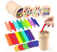 LUM9EX8 3 in 1 oneMontessori Toys for 1 2 3 Years Boys Girls, Wooden Color Sorting 3 In 1 Baby Gifts, 1-2-3 Educational Travel Sensory Toddler, Suitable for learning toys during travel activities.