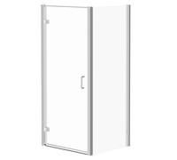 Luma 8 Hinged Door Shower Enclosure | Chrome | Glass/Aluminium | 900mm x 800mm