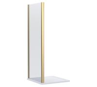 Luma 8 Shower Enclosure Side Panel | Brushed Brass | Glass/Aluminium | 900mm
