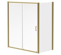 Luma 8 Sliding Door Shower Enclosure | Brushed Brass | Glass/Aluminium | 1700mm x 900mm