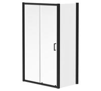 Luma 8 Sliding Door Shower Enclosure | Matt Black | Glass/Aluminium | 1200mm x 760mm