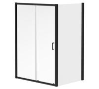 Luma 8 Sliding Door Shower Enclosure | Matt Black | Glass/Aluminium | 1400mm x 1000mm