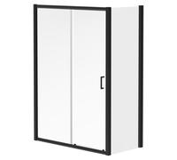 Luma 8 Sliding Door Shower Enclosure | Matt Black | Glass/Aluminium | 1400mm x 760mm