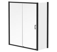 Luma 8 Sliding Door Shower Enclosure | Matt Black | Glass/Aluminium | 1700mm x 760mm