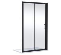 Luma 8 Sliding Shower Door | Matt Black | Glass/Aluminium | 1200mm