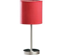 Luma Styx Brushed Steel with Red Faux Suede Shade