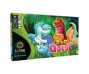 LUMA WORLD ADD LIFE TO LEARNING Dino Quest Educational Brain Game For Kids 8+ To Learn Math, Measurement, Unit, Race & Chase Strategy 4 Dinosaur Characters, 30 Minutes & 2-4 Players Multicolour