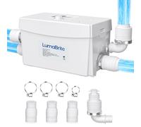 LumaBrite 300W Macerator Pump, Shower Waste Sewerage Pump Quiet 100L/min with 3 Inlets for Sink Basin Shower Bathtub
