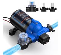 LumaBrite Caravan Water Pump 12V 3.0GPM 50PSI RV Diaphragm Water Pump Self-Priming with Heavy Duty Pressure Switch and Strainer for RV, Marine, Yacht, Caravan