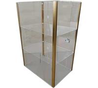 LumaGrove Acrylic Display Case Transparent Removable Cube Organizer Gold Silver Black Multiple Sizes(Gold,50X20X60.6CM)
