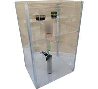 LumaGrove Acrylic Display Case Transparent Removable Cube Organizer Gold Silver Black Multiple Sizes(Silver,50X20X60.6CM)