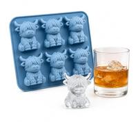 LumaHaven 3D Highland Cow Silicone Ice Tray 6-Cavity