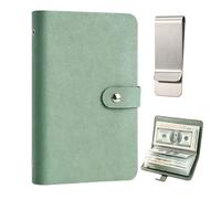 LumaHaven Money Saving Wallet, Light Green 1 Pcs，Holds 100 Envelopes | double-sided usable grid pages, reusable design, ideal for daily budget tracking and personal & family financial management