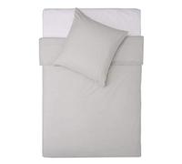 Lumaland Everyday Duvet Cover Set | Duvet Cover 155 x 220 cm with one Pillow Case 80 x 80 cm | with YKK Zipper | All Seasons | Grey