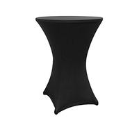 Lumaland Premium Stretch Table Cover for Party Event Wedding wipe clean washable fast-drying | Ø 80-85 cm aprox. 34 inch | Black