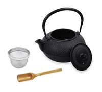 Lumaland Tea Pot in Asia Hobnail Design | 1 x cast Iron teapot (1.4 litres) 1x Bamboo Measuring Spoon 1 x Stainless Steel Strainer