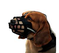 LumaLane Dog Muzzle, Basket Muzzle for Biting, Chewing and Scavenging, Humane Cage Mouth Cover, Perfect for Grooming and Training Small, Medium, Large Aggressive Reactive Dogs (M, Black) (Small)