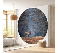 Lumalea - Forest Deer Round/Circle Wallpaper - Premium Paper 185g Washable - Diameter 60cm