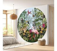 Lumalea - Jungle Animals Round/Circle Wallpaper - Standard Paper 170g Washable - Diameter 60cm