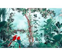 Lumalea - Parrots panoramic wallpaper - Width 195 cm x Height 125 cm
