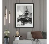 Lumalea - Poster Eiffel Tower Paris - White Border - 60 x 80 cm
