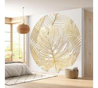 Lumalea - Round / circle wallpaper with botanical pattern - Premium paper 185 g Washable - Diameter 60 cm
