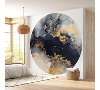 Lumalea - Round Marble Effect Circle Wallpaper - Premium Paper 185g Washable - Diameter 250cm