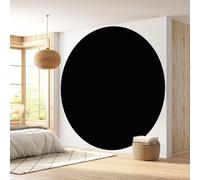 Lumalea - Round wallpaper/circle - Black - Trendy colour - Premium paper 185 g Washable - Diameter 60 cm