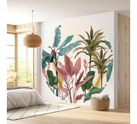 Lumalea - Round wallpaper/circle botanical pattern - Standard paper 170 g Washable - Diameter 60 cm