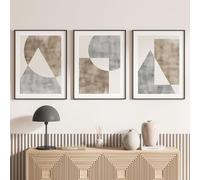 Lumalea - Set of 3 Geometric Triptych Posters - White Border - 3 Posters - 60 x 80 cm