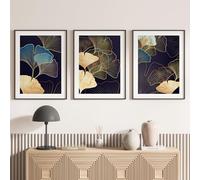 Lumalea - Set of 3 Posters Triptych Leaves - White Border - 3 Posters - 60 x 80 cm