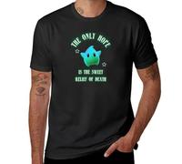 Lumalee The only Hope is The Sweet Relief of Death T-Shirt cat Shirts T-Shirt Short Mens t Shirt Black L