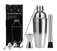 Lumanothy Cocktail Shakers Set, 6 Pieces Cocktail Making Kit, 750ml Stainless Steel Bar Tool Set for Home, bar, Party