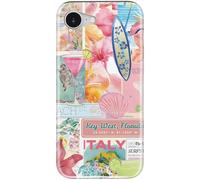 LUMARKE for iPhone 16e Case Cute - Wireless Charging Compatible - Dual-Layer Soft Silicone + Hard Shell - Trendy Floral Design - Matte Finish Phone Cover for Women - Coquette Italian
