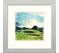 Lumartos, Golf Gleneagles 5Th Hole Contemporary Home Decor Wall Art Watercolour Print, Matt Silver Frame, 8 x 8 Inches