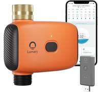 Lumary WiFi Water Timer for Garden Hose with Hub, Battery Sprinkler Timer for Watering Brass Inlet Outdoor, Rain Delay/Remote/Manual/Auto Drip Irrigation System Programmable Faucet, Work with Alexa