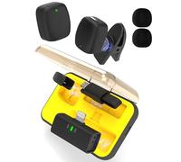 Lumasphere D602 Wireless Lavalier Microphone for iPhone/Android, Lapel Mics with USB-C Plug-Play, Mini Mic with 2.4GHz Noise Cancellation, Charging Case Included, 100ft Range (Lingtning)