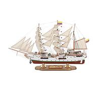 LumaTide ColumbiaGlory Sailboat Model - Premium Wood Handcrafted Nautical Decor with Realistic Canvas Sails, Complete Accessories,Display for Home Office Shelf Decor and Unique Tabletop Centerpiece